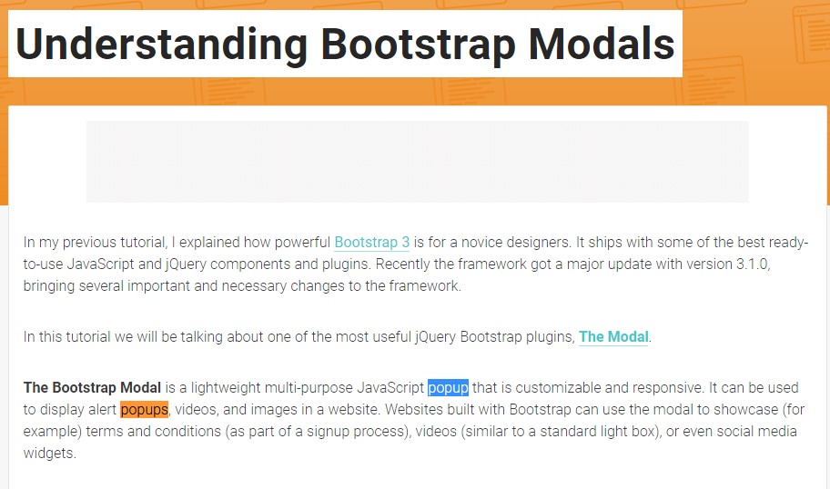 Another useful article  regarding to Bootstrap Modal Popup